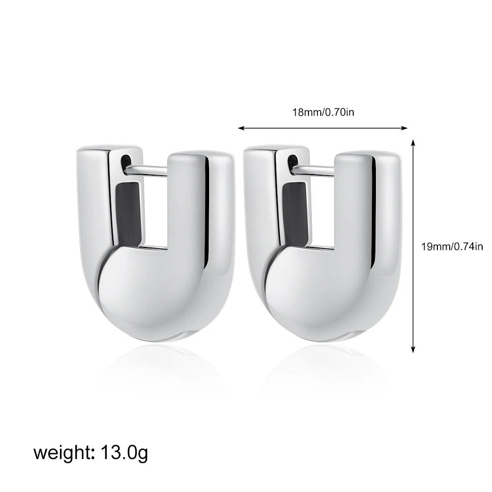 U-shaped hoop earrings