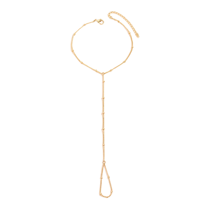 Creative Tiny Chain Bracelet Finger Rings For Women Gold Color Link Chains Connecting Hand Harness Bracelets Jewelry Gift