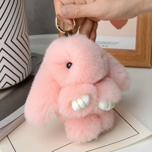 PomPom Bunny Charm Keychain