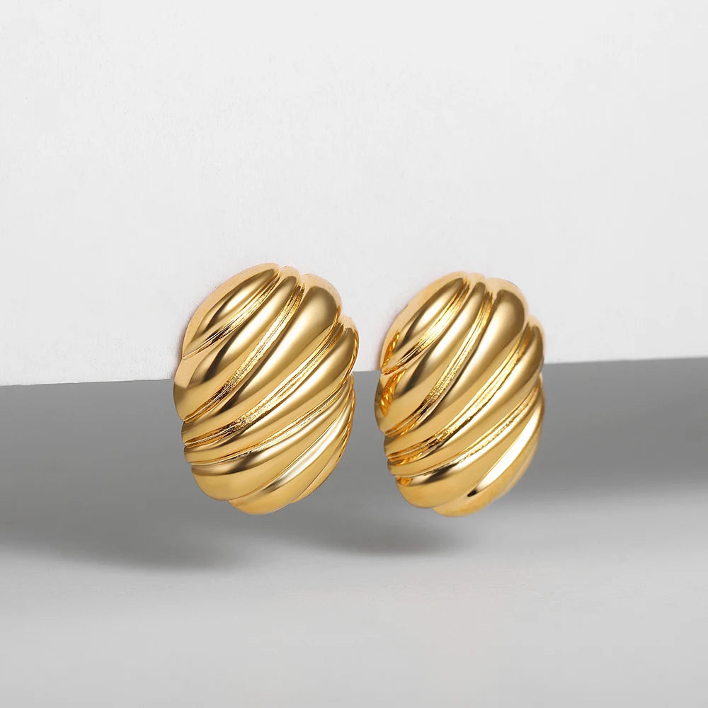 Vintage Stainless Steel Round Oval