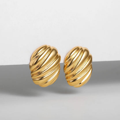 Vintage Stainless Steel Round Oval