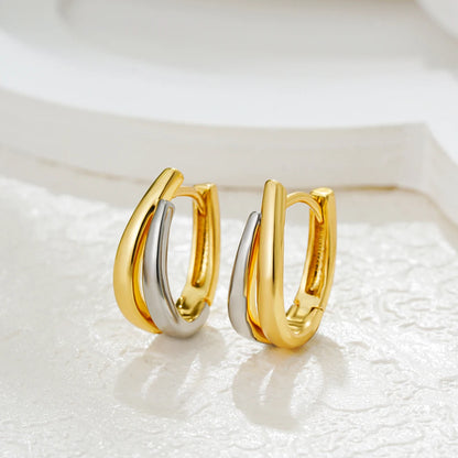 Simple Double Layer U Shape Mini Hoop Earrings