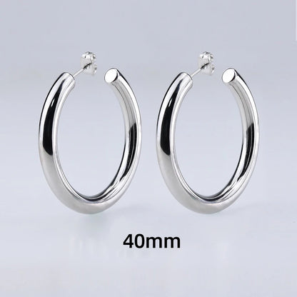 Stainless Steel Big Circle Hoop Earrings