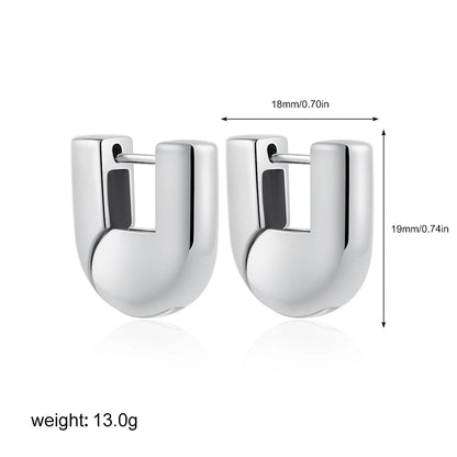 U-shaped hoop earrings