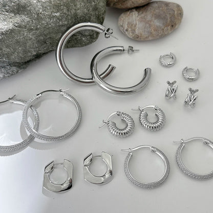 Stainless Steel Big Circle Hoop Earrings