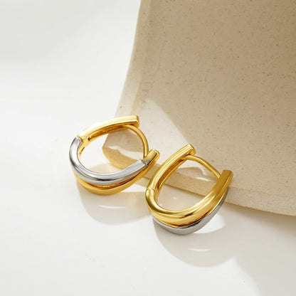 Simple Double Layer U Shape Mini Hoop Earrings