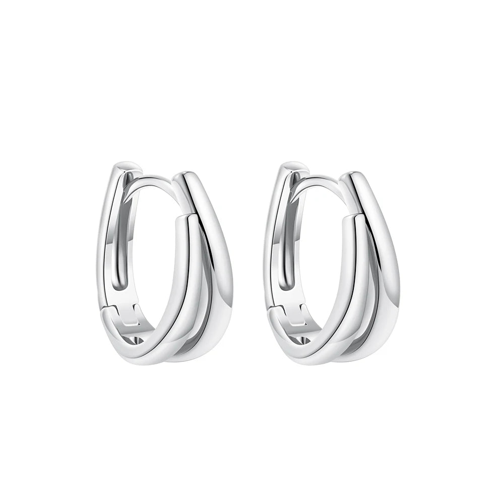 Simple Double Layer U Shape Mini Hoop Earrings
