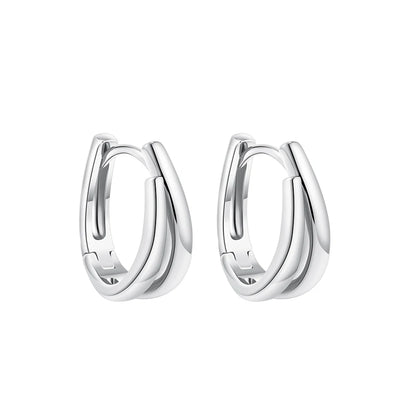 Simple Double Layer U Shape Mini Hoop Earrings