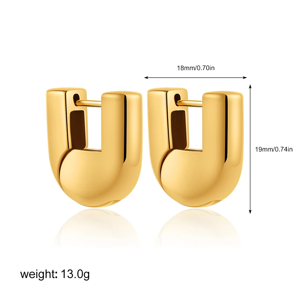 U-shaped hoop earrings