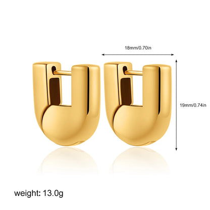 U-shaped hoop earrings