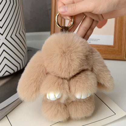 PomPom Bunny Charm Keychain