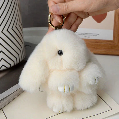 PomPom Bunny Charm Keychain