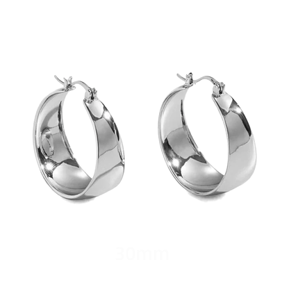 Stainless Steel Big Circle Hoop Earrings