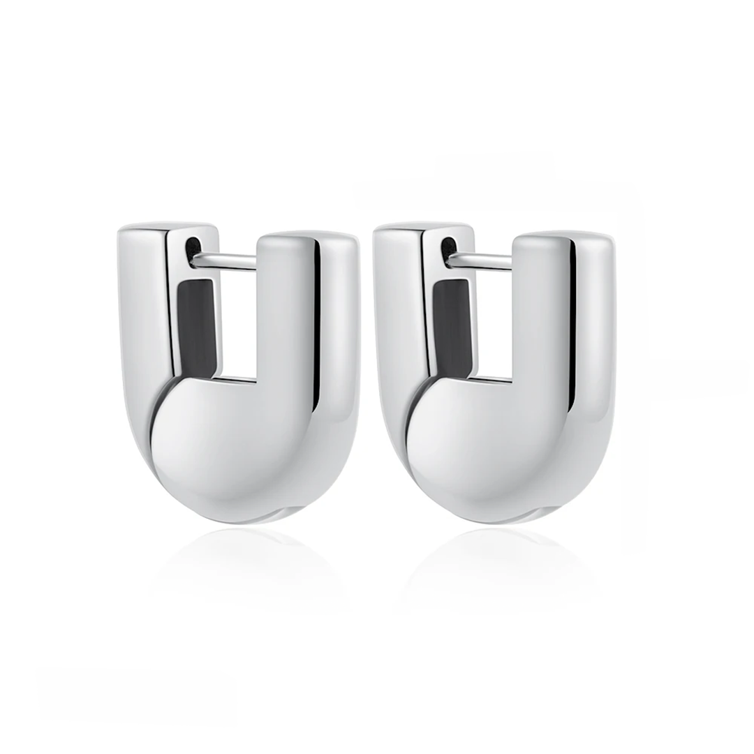 U-shaped hoop earrings