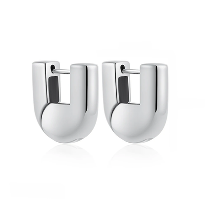 U-shaped hoop earrings